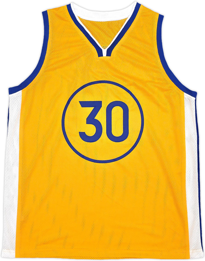 Golden State Warriors Stephen Curry Signed Yellow Jersey Beckett