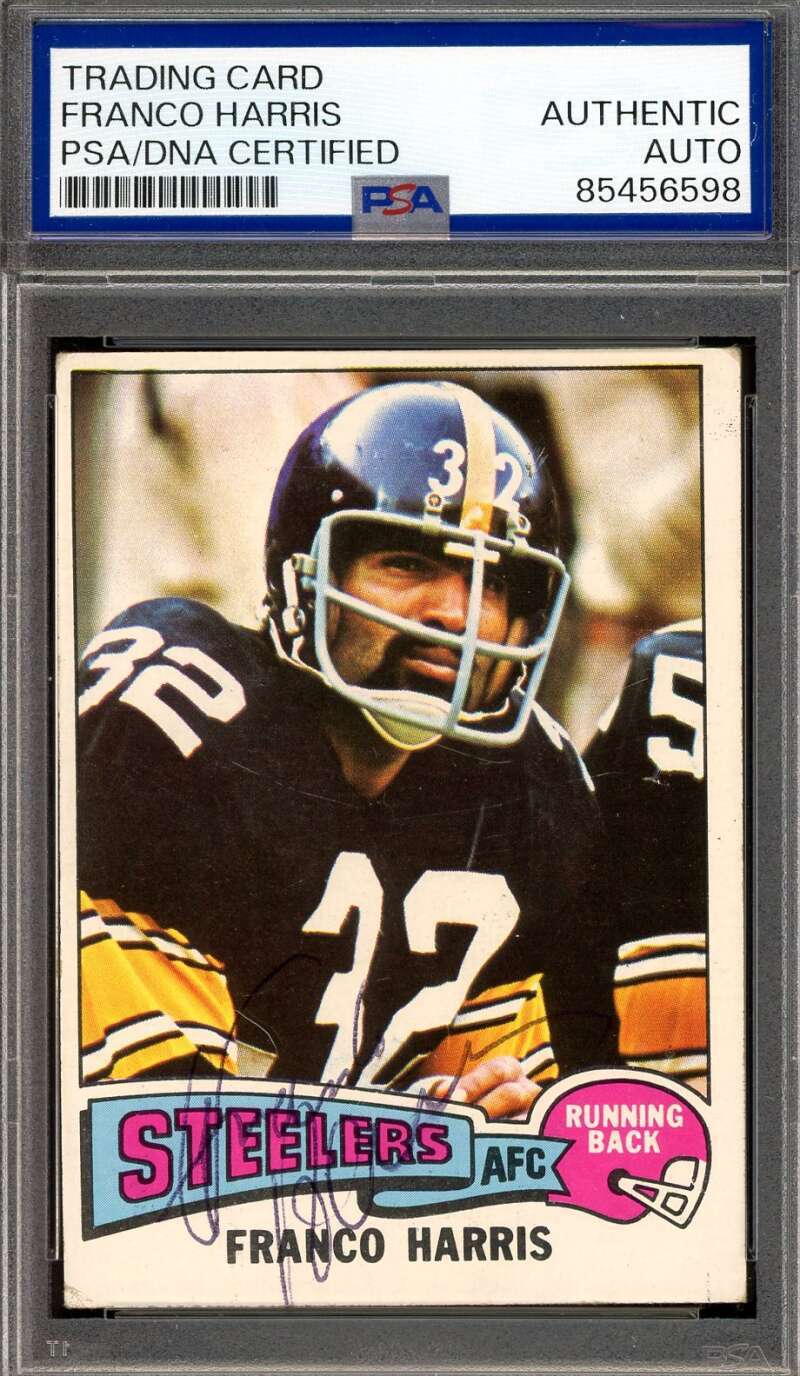 Franco Harris PSA DNA Vintage Signed 1975 Topps Autograph