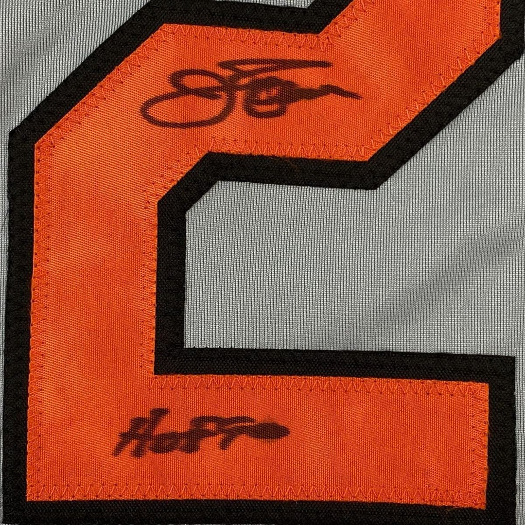 Autographed/Signed Jim Palmer HOF 1990 Baltimore Grey Jersey JSA COA