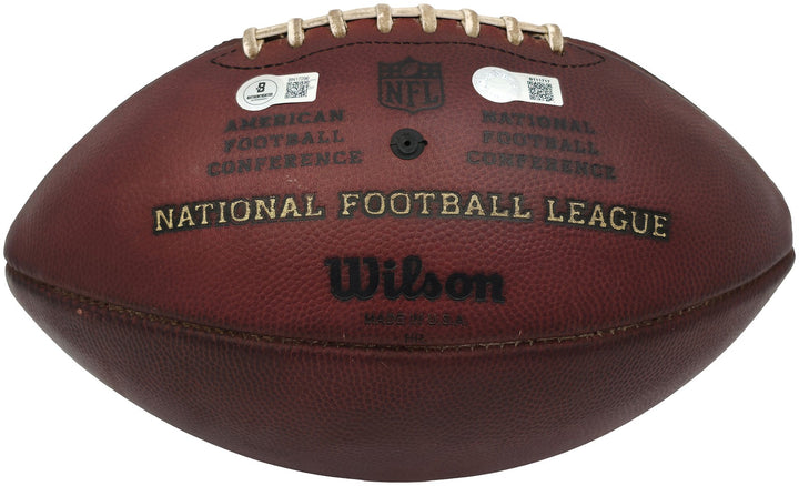 Barry Sanders Signed Official NFL Leather Game Prepped Football Lions Beckett