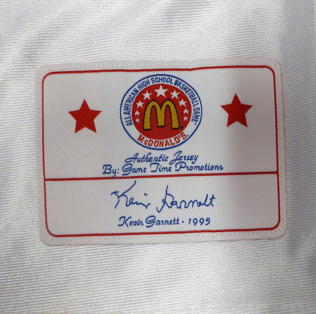 Kevin Garnett Signed White 1995 McDonalds All American Jersey Size 48 Beckett