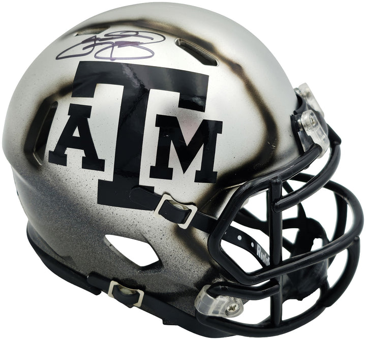 Johnny Manziel Auto Texas A&M Aggies Ice Speed Mini Helmet Beckett Witness