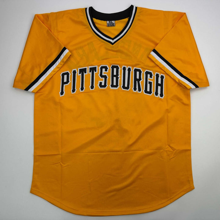 Autographed/Signed John Candelaria Pittsburgh Yellow Jersey JSA COA