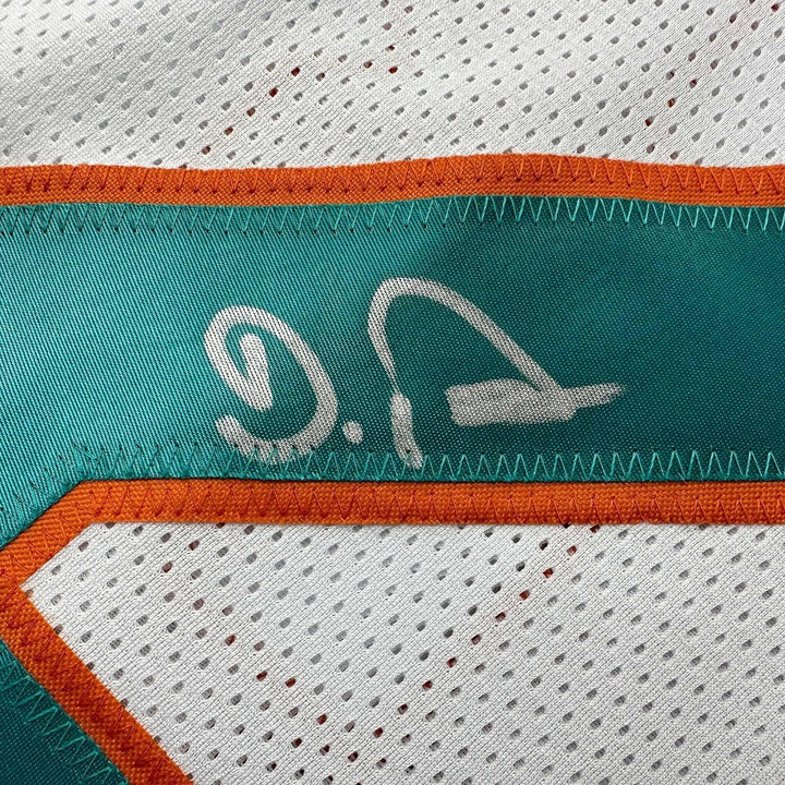 Framed Autographed/Signed De’Von DeVon Achane 33x42 Miami White Jersey BAS COA