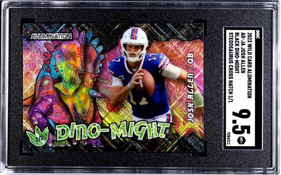 Josh Allen 2023 Wild Alumination Black Dino-Might #AD-JA- 1/1- SGC Graded 9.5