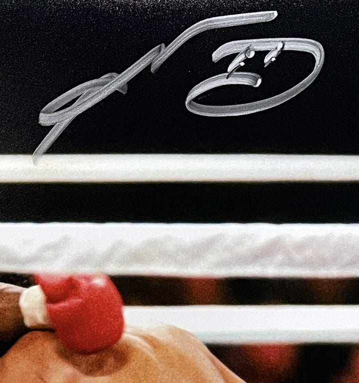 Sugar Ray Leonard Signed 8x10 Boxing Duck Photo BAS