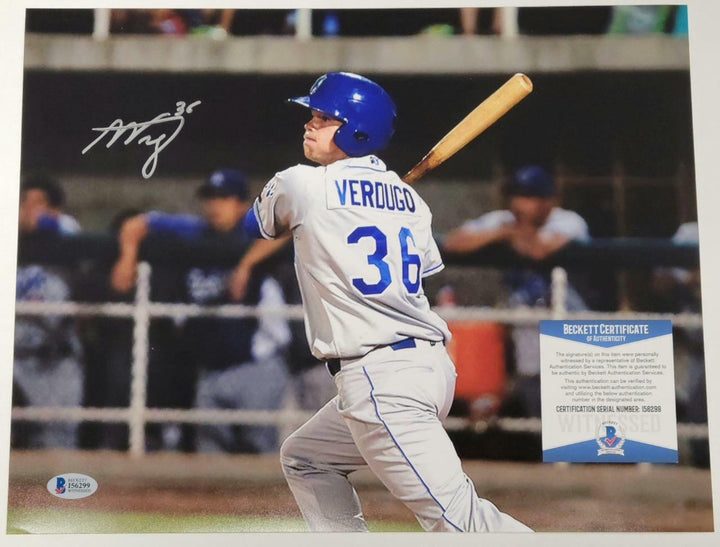 Alex Verdugo signed 11x14 Photo Red Sox Dodgers Autograph ~ Beckett Witness COA