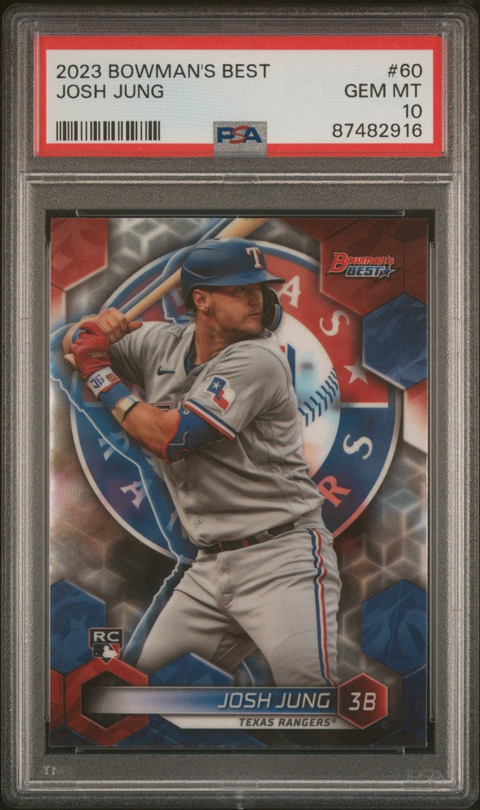 Graded 2023 Topps Bowmans Best Josh Jung #60 Rookie RC Card PSA 10 Gem
