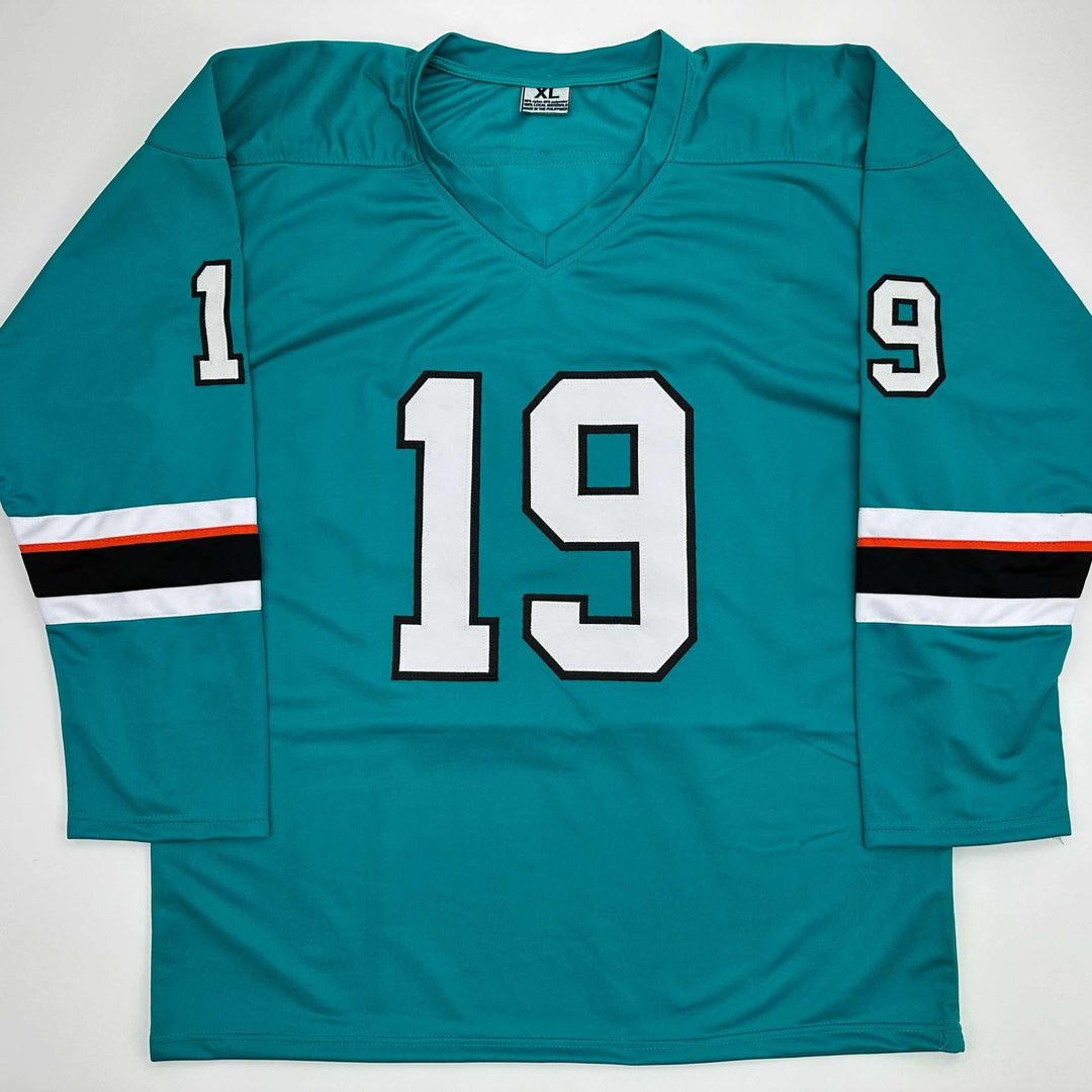Facsimile Autographed Joe Thornton San Jose Teal Reprint Jersey Size Men's XL