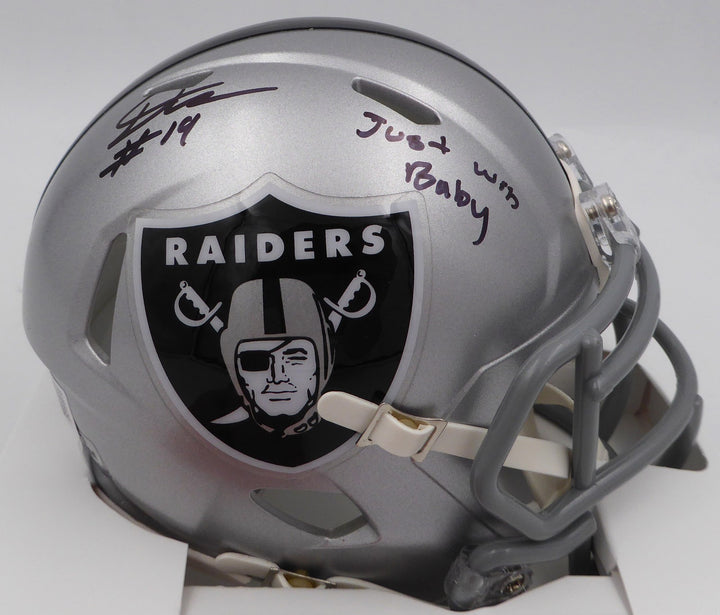 DJ D.J. Turner Signed Raiders Mini Helmet "Just Win Baby" Beckett #2W133251