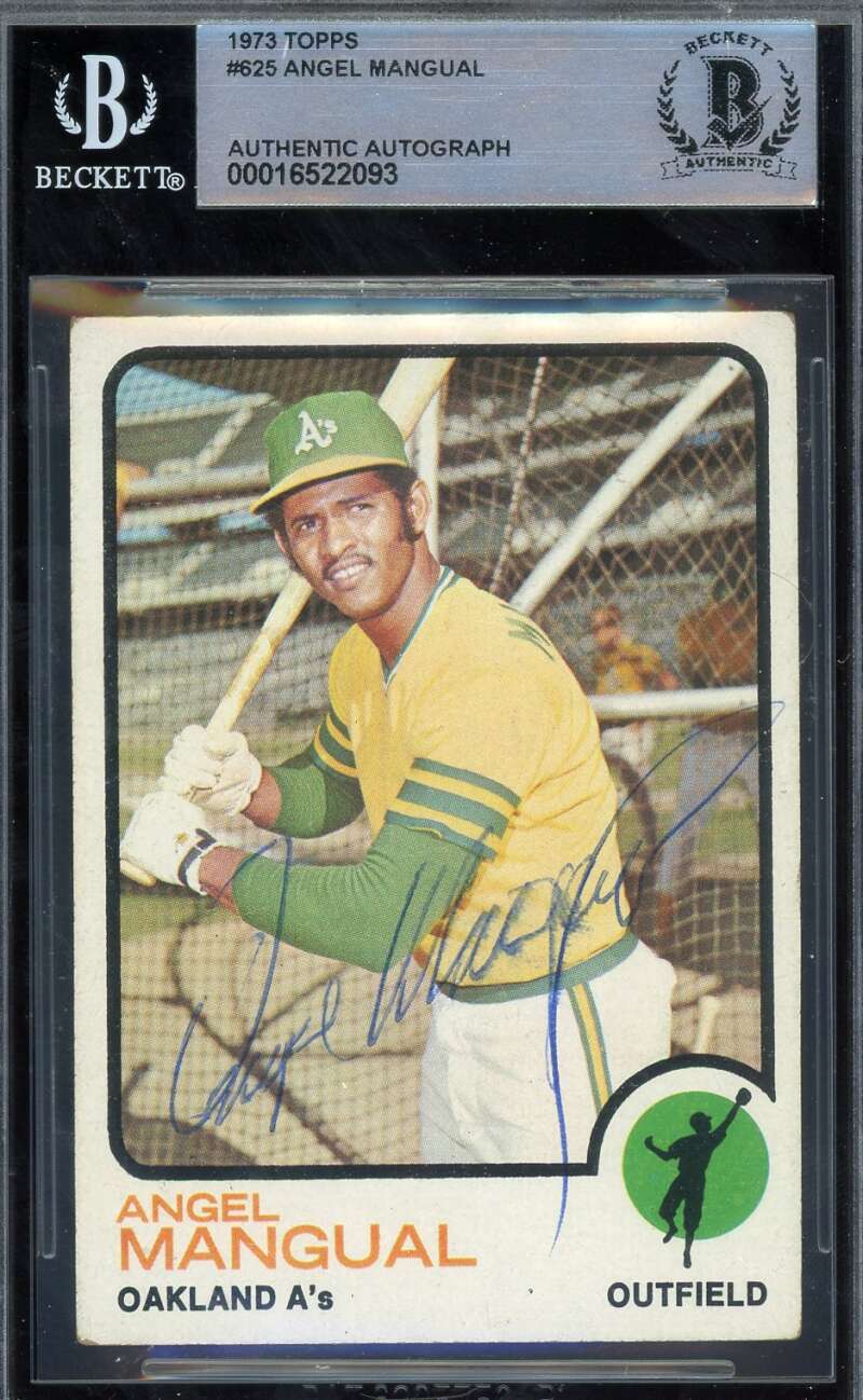 Angel Mangual Beckett BAS Signed 1973 Topps Autograph