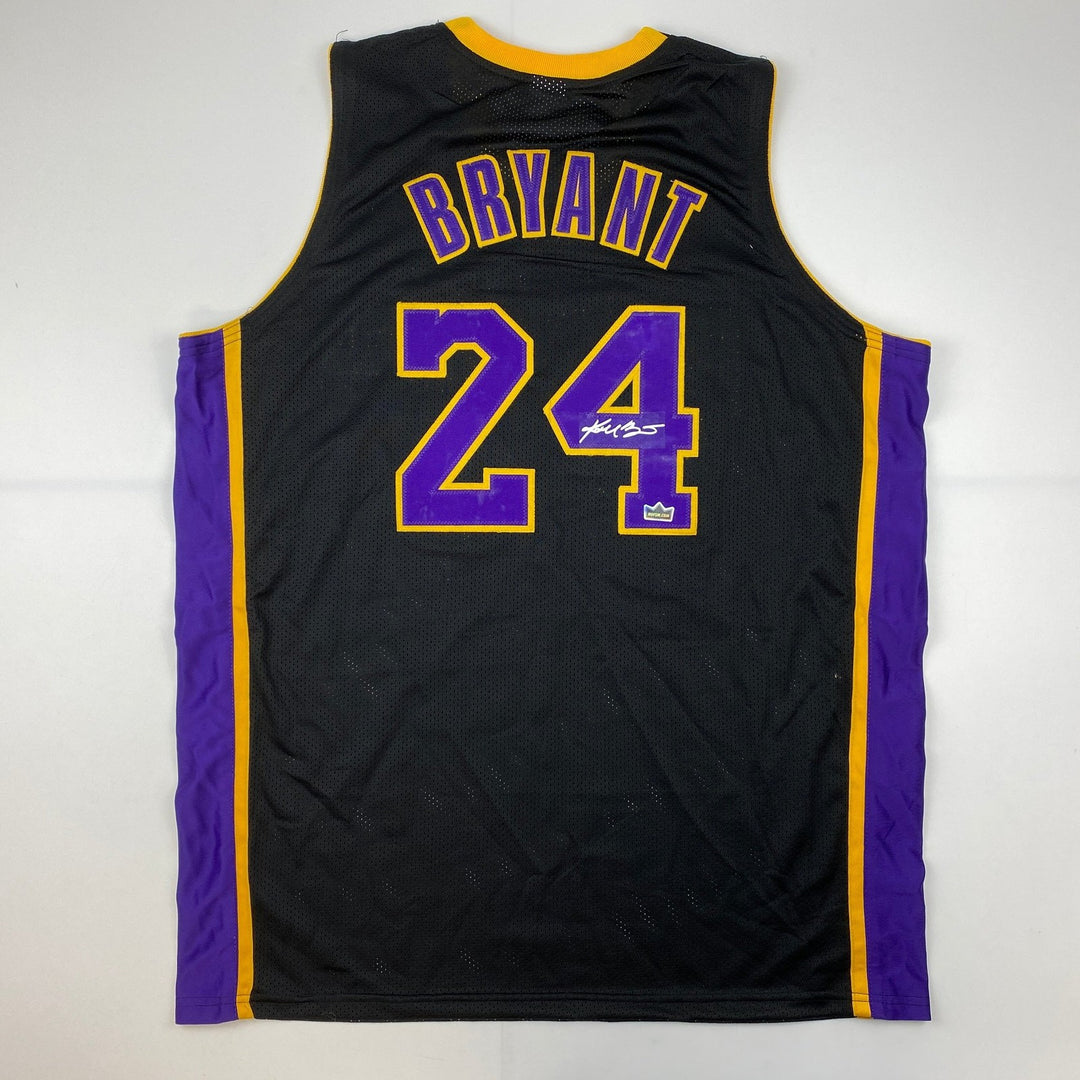 Facsimile Autographed Kobe Bryant #24 Los Angeles LA Black Jersey Size XL