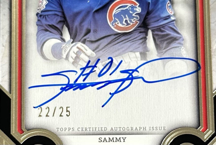2024 Topps Tier One Sammy Sosa Mint Auto /25 Holo Gold Foil Chicago Cubs #T1A-SS