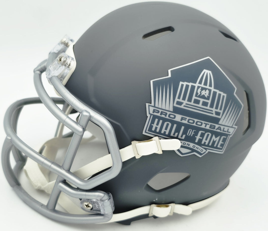 Brian Urlacher Signed HOF Slate Gray Speed Mini Helmet "HOF 18" Beckett Witness