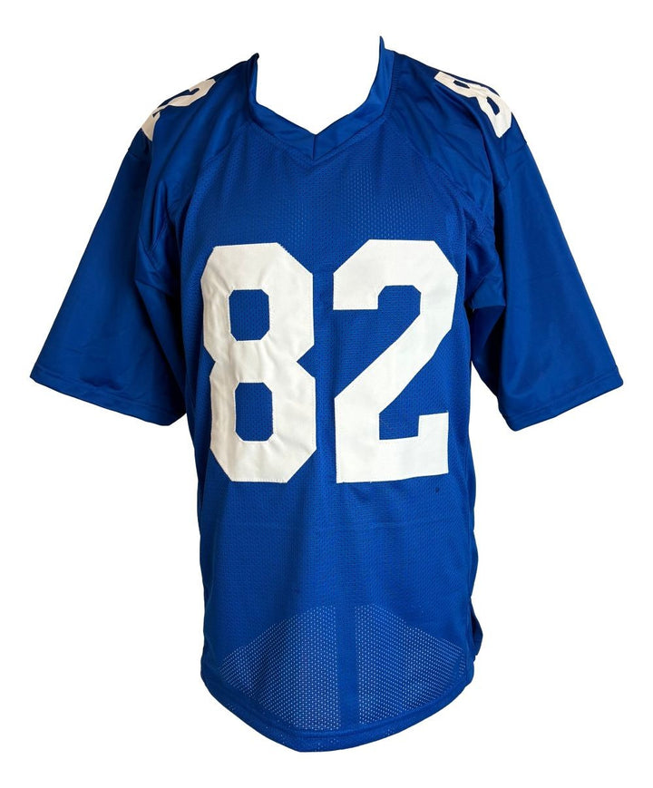 Mario Manningham New York Signed Blue Football Jersey Sports Integrity