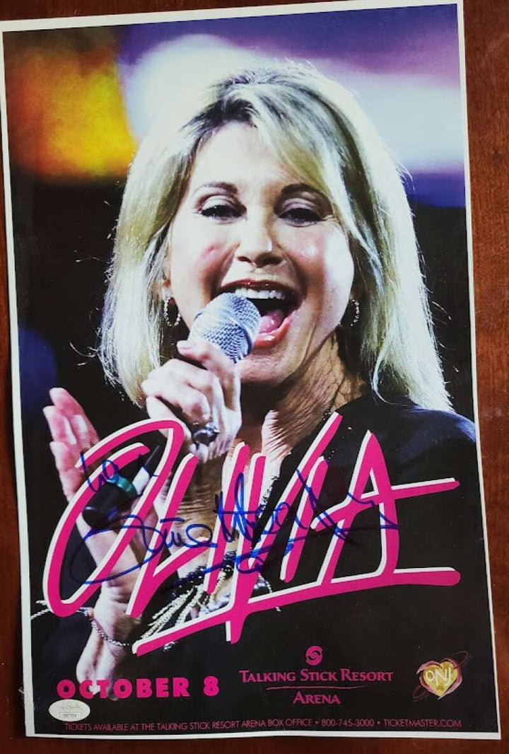 Olivia Newton John JSA Coa Signed 11x17 Concert Poster Talking Stick Autograph