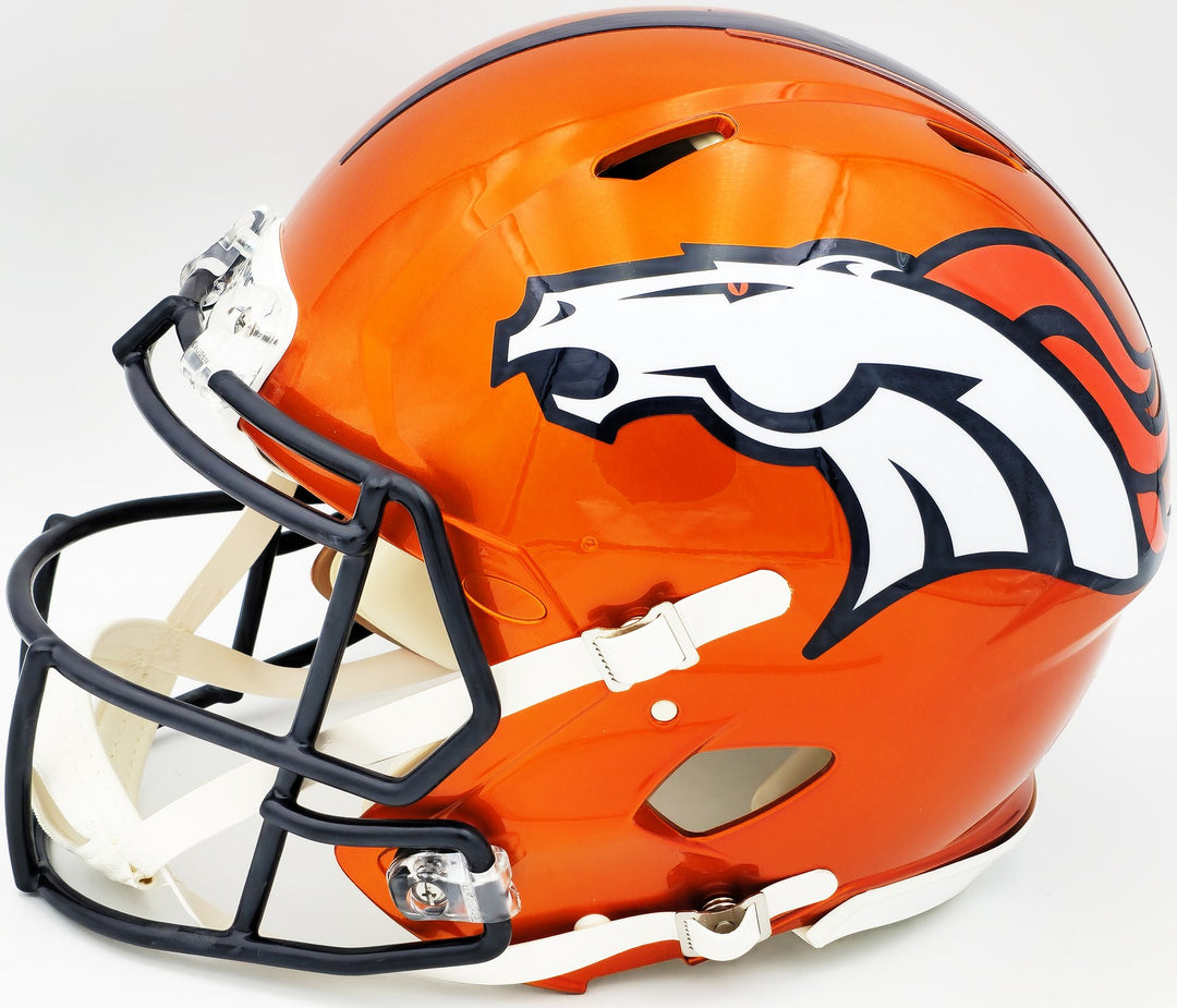 Russell Wilson Auto Broncos Flash Orange Full Size Authentic Helmet Fanatics