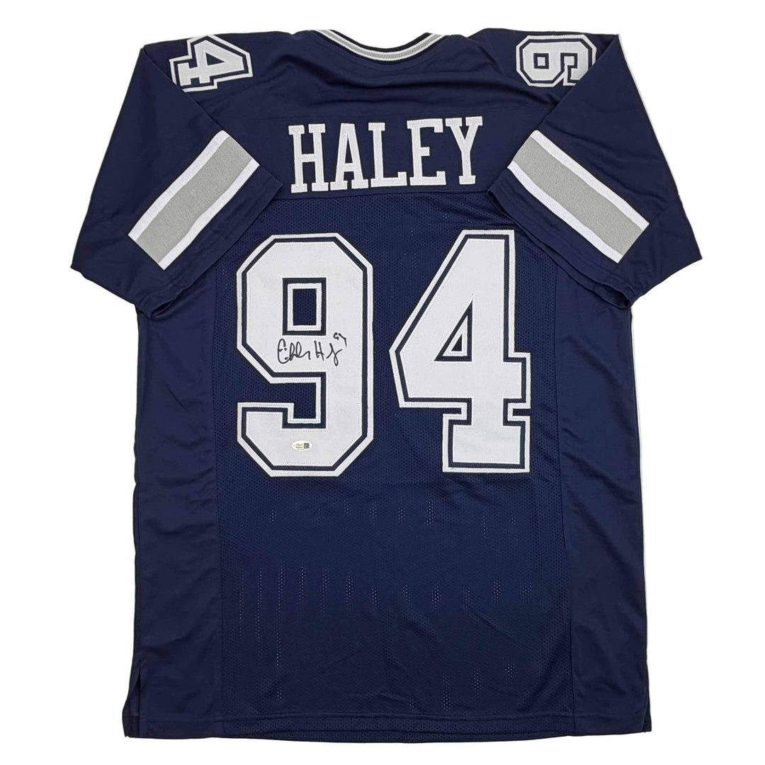 Autographed/Signed Charles Haley Dallas Blue Football Jersey JSA COA