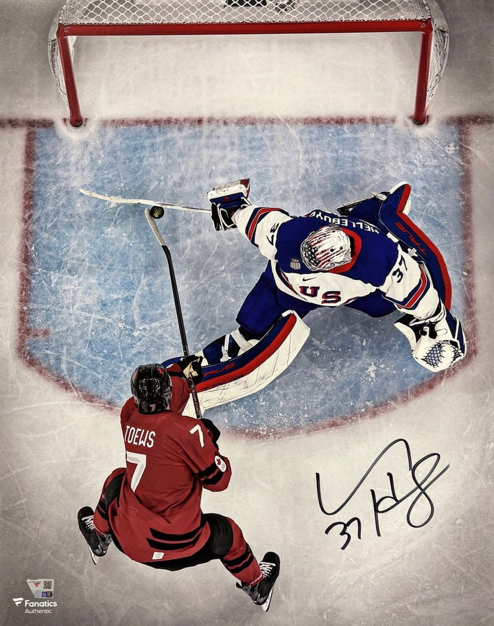 Connor Hellebyuck Signed 16x20 USA Hockey 2026 Olympic Gold Photo Fanatics