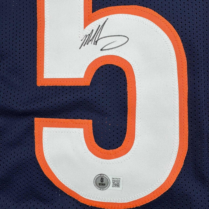 Autographed/Signed Mike Singletary HOF 98 Chicago Blue Stat Jersey JSA COA
