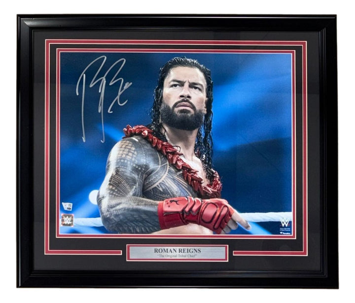 Roman Reigns Signed Framed 16x20 WWE Photo Fanatics