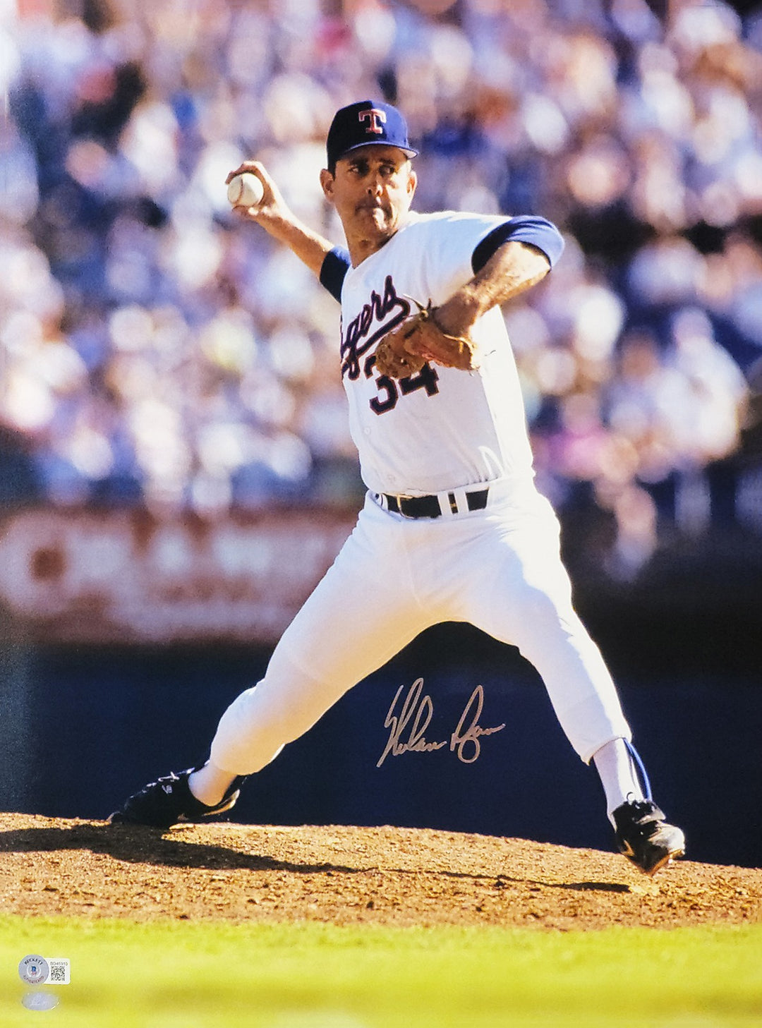 Nolan Ryan Signed Framed 16x20 Photo Texas Rangers PSA/DNA ITP