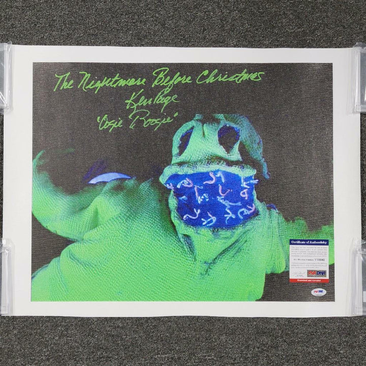 Ken Page "Oogie Boogie" signed Nightmare Before Xmas 16x20 Canvas Photo ~ PSA