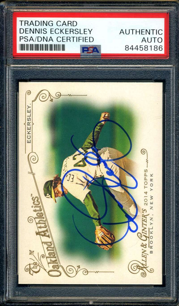 Dennis Eckersley PSA DNA Coa Signed 2014 Allen Ginter Autograph