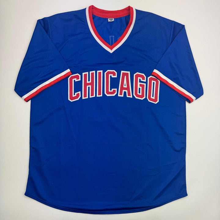 Autographed/Signed Rick Sutcliffe Chicago Blue Jersey Beckett BAS COA