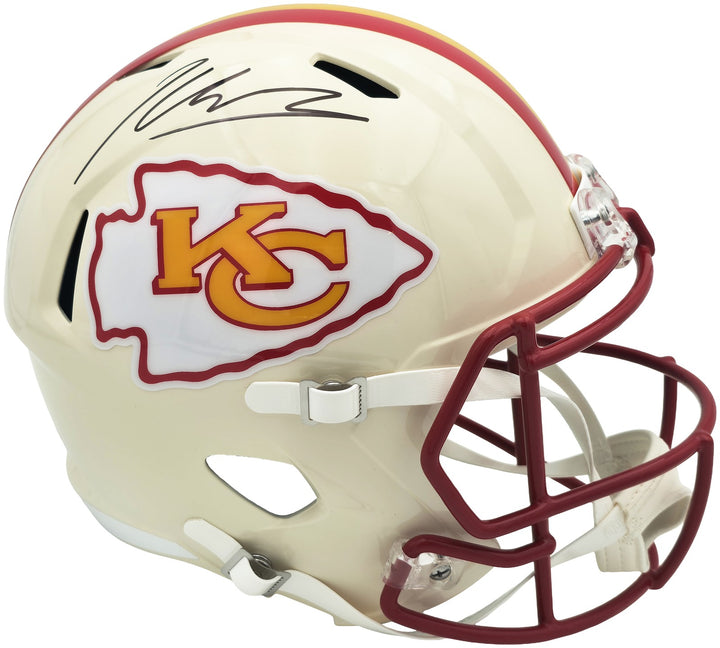 Kenneth Walker III Auto Chiefs Cream Full Sz Retro Speed Rep Helmet Beckett Wit