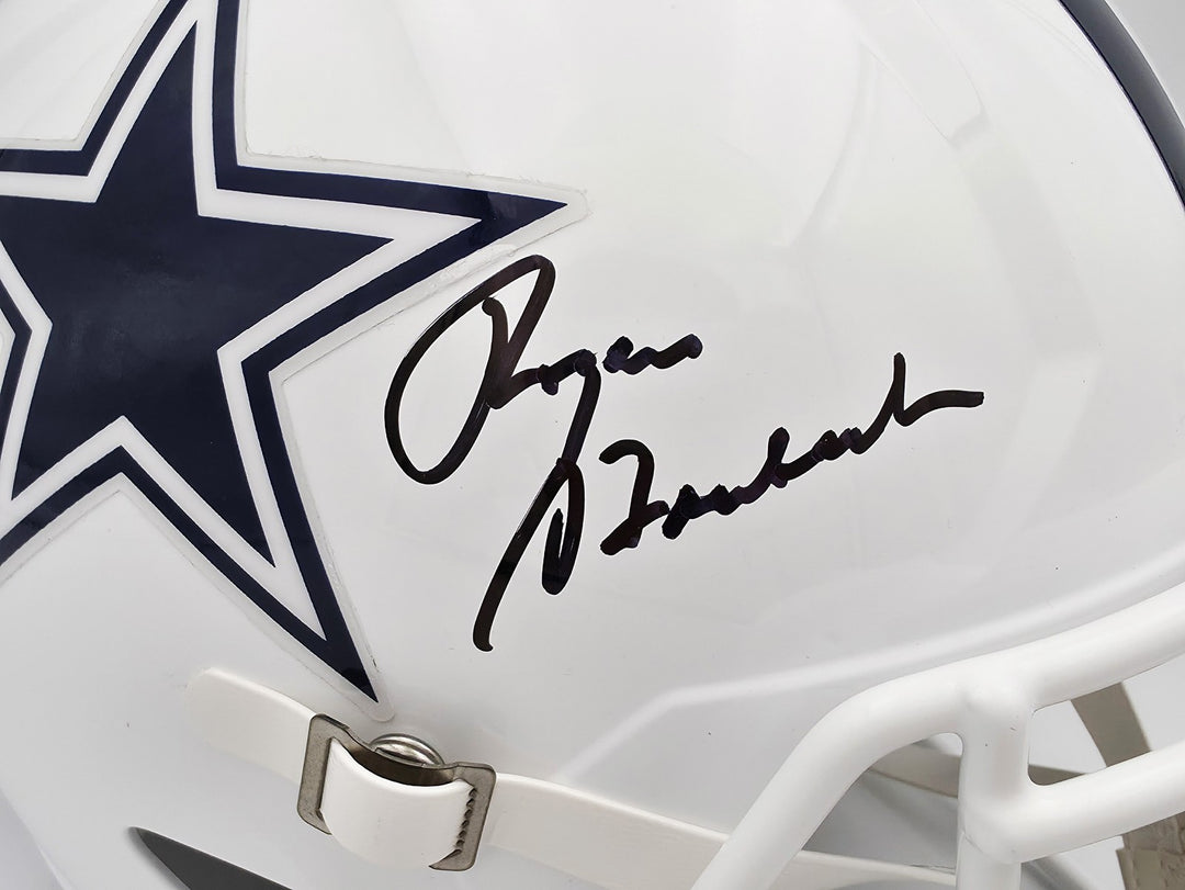 Roger Staubach Auto Cowboys 22 Alternate White Full Size Spd Rep Helmet Beckett