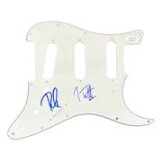 Joe Elliott Phil Collen Def Leppard Signed White Guitar Pick Guard JSA ITP