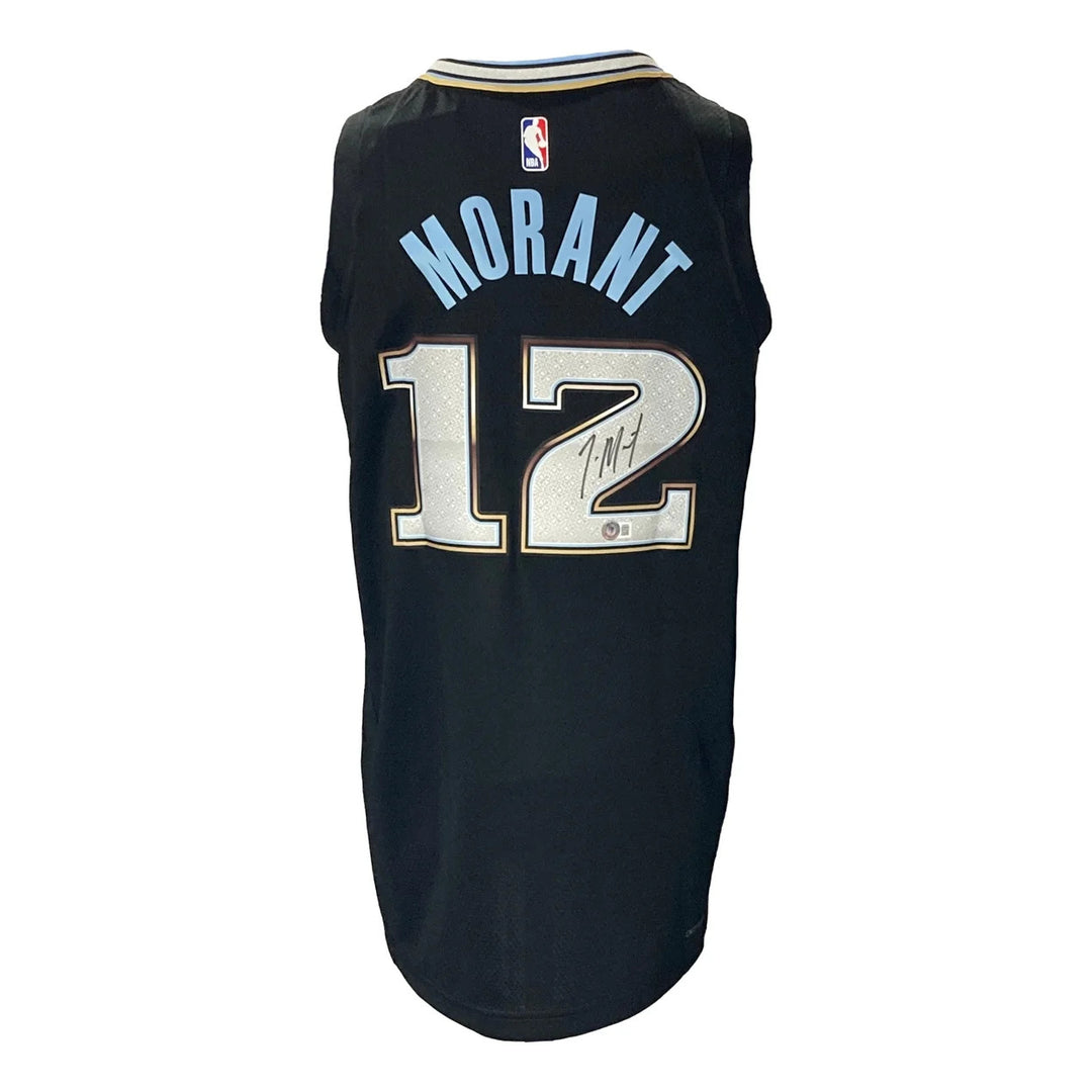 Ja Morant Signed Memphis Grizzlies Black Nike Swingman LG Jersey BAS