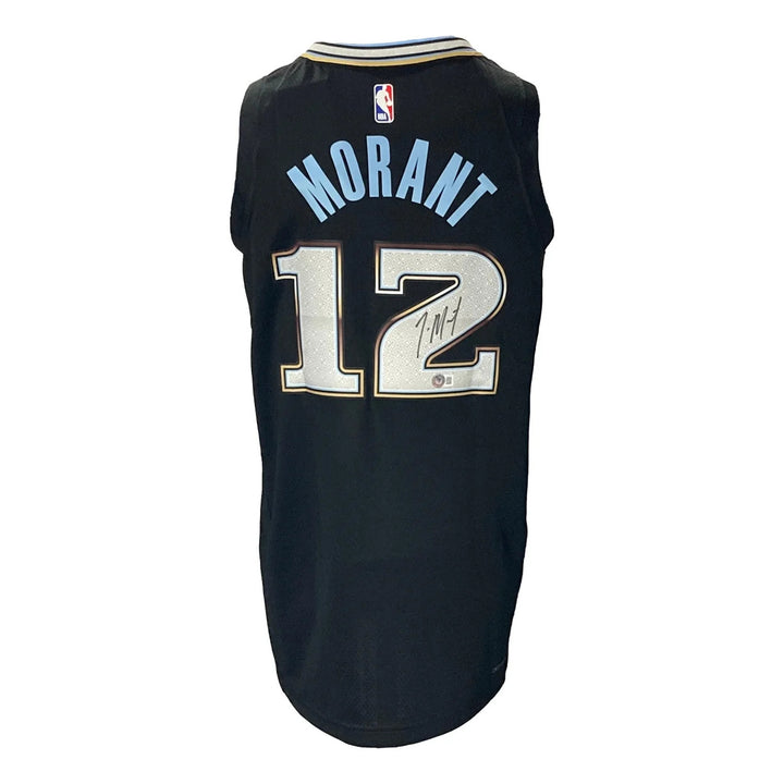 Ja Morant Signed Memphis Grizzlies Black Nike Swingman LG Jersey BAS