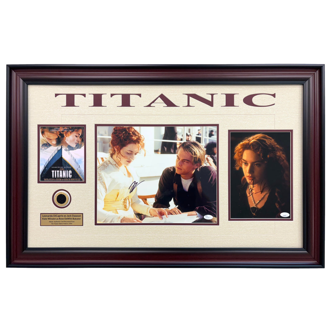 Leonardo DiCaprio Kate Winslet Titanic Autographed Photo JSA Signed Actual Coal