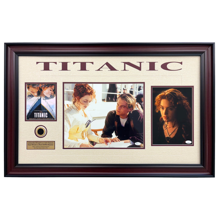 Leonardo DiCaprio Kate Winslet Titanic Autographed Photo JSA Signed Actual Coal
