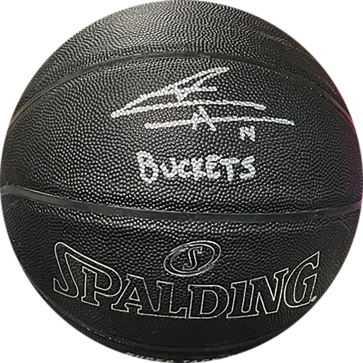 Tyler Herro "Buckets" Autographed Black Indoor/Outdoor Basketball (JSA)