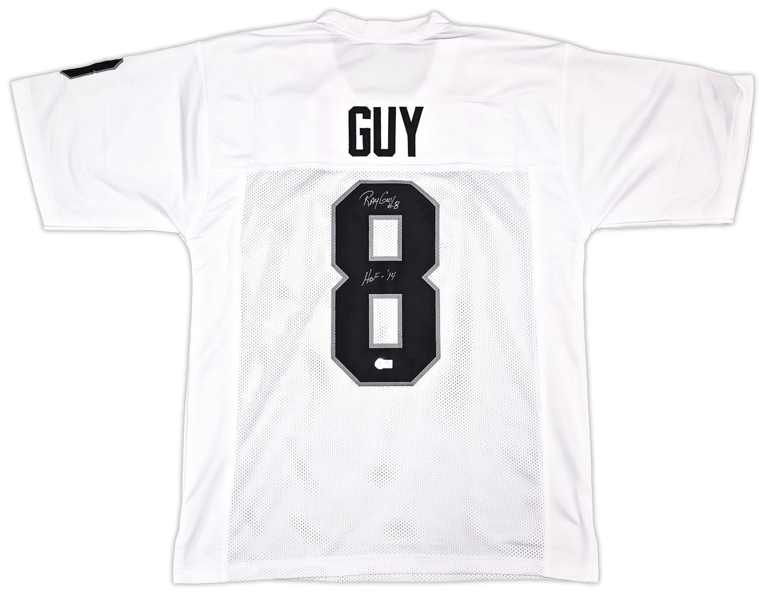 Oakland Raiders Ray Guy Signed White Jersey "HOF 14" Beckett