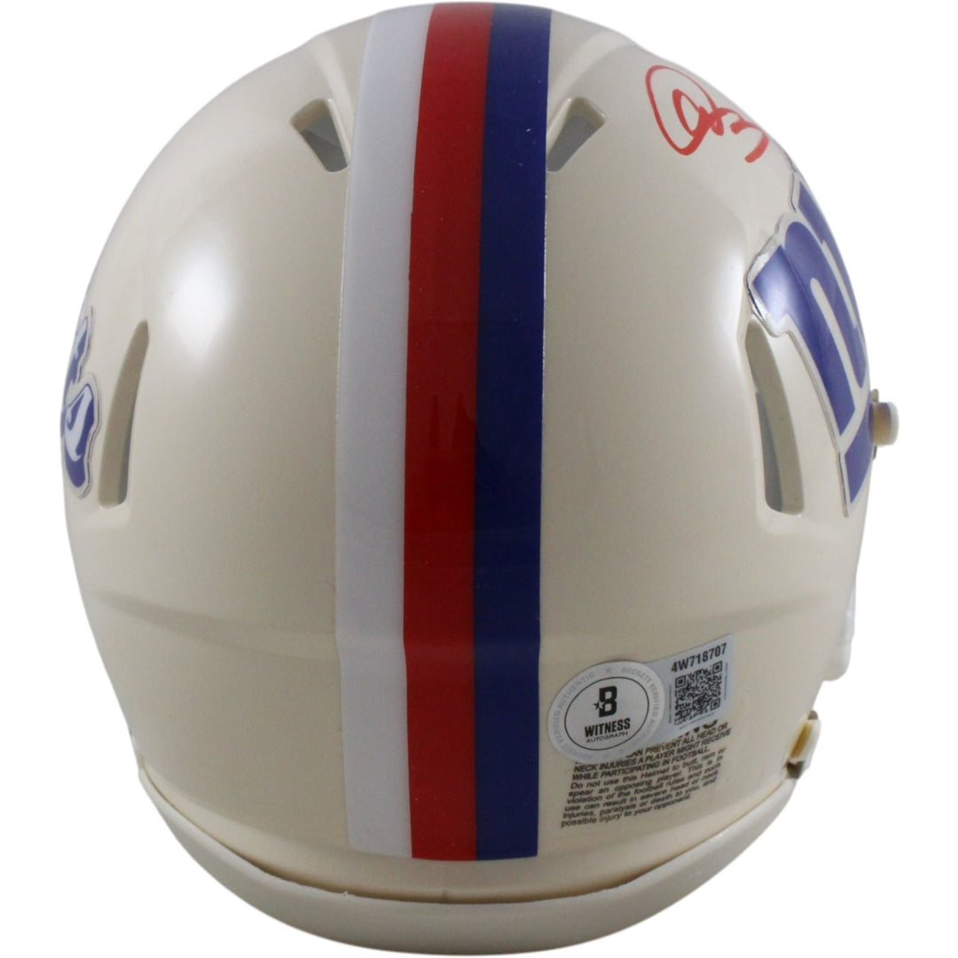 Abdul Carter Autographed New York Giants Retro Mini Helmet Beckett Witness 56895