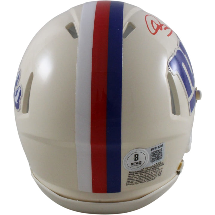 Abdul Carter Autographed New York Giants Retro Mini Helmet Beckett Witness 56895