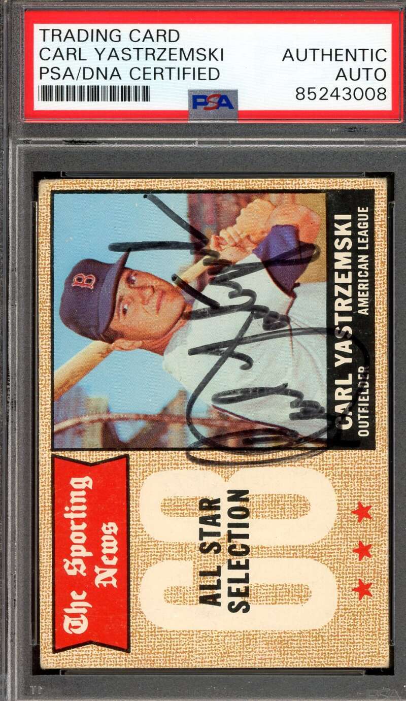 Carl Yastrzemski PSA DNA Vintage Signed 1968 Topps All Star Autograph