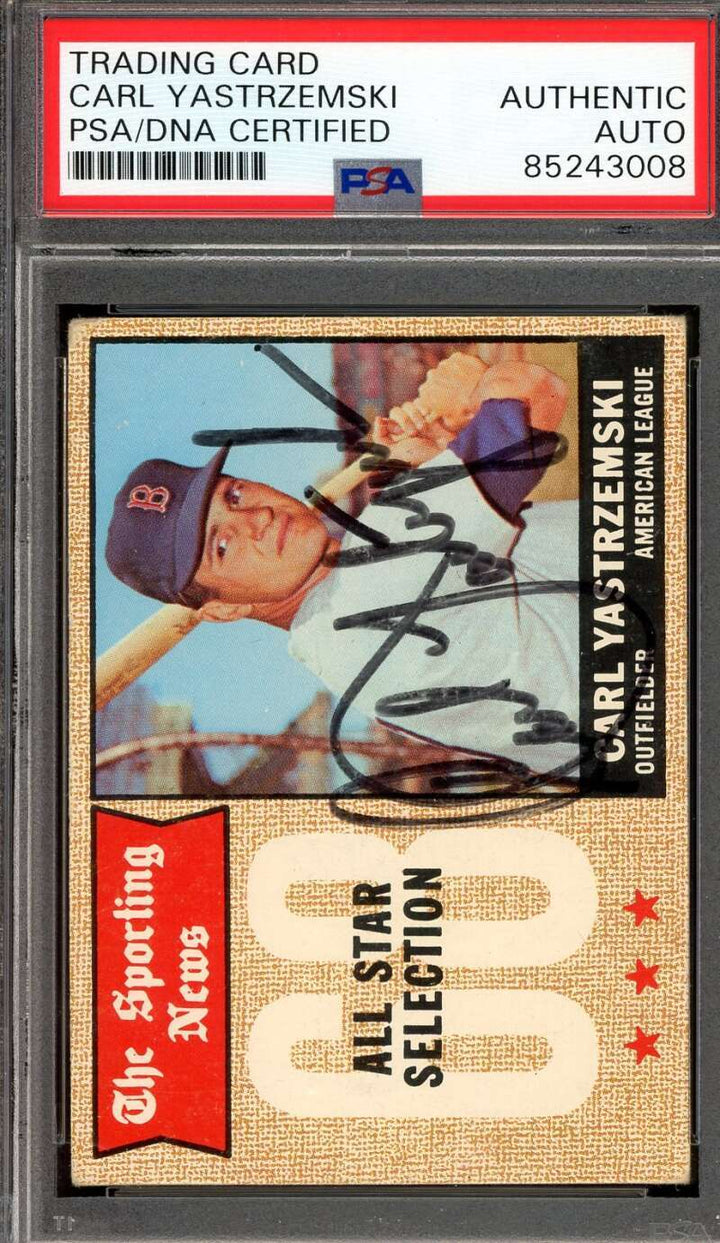 Carl Yastrzemski PSA DNA Vintage Signed 1968 Topps All Star Autograph