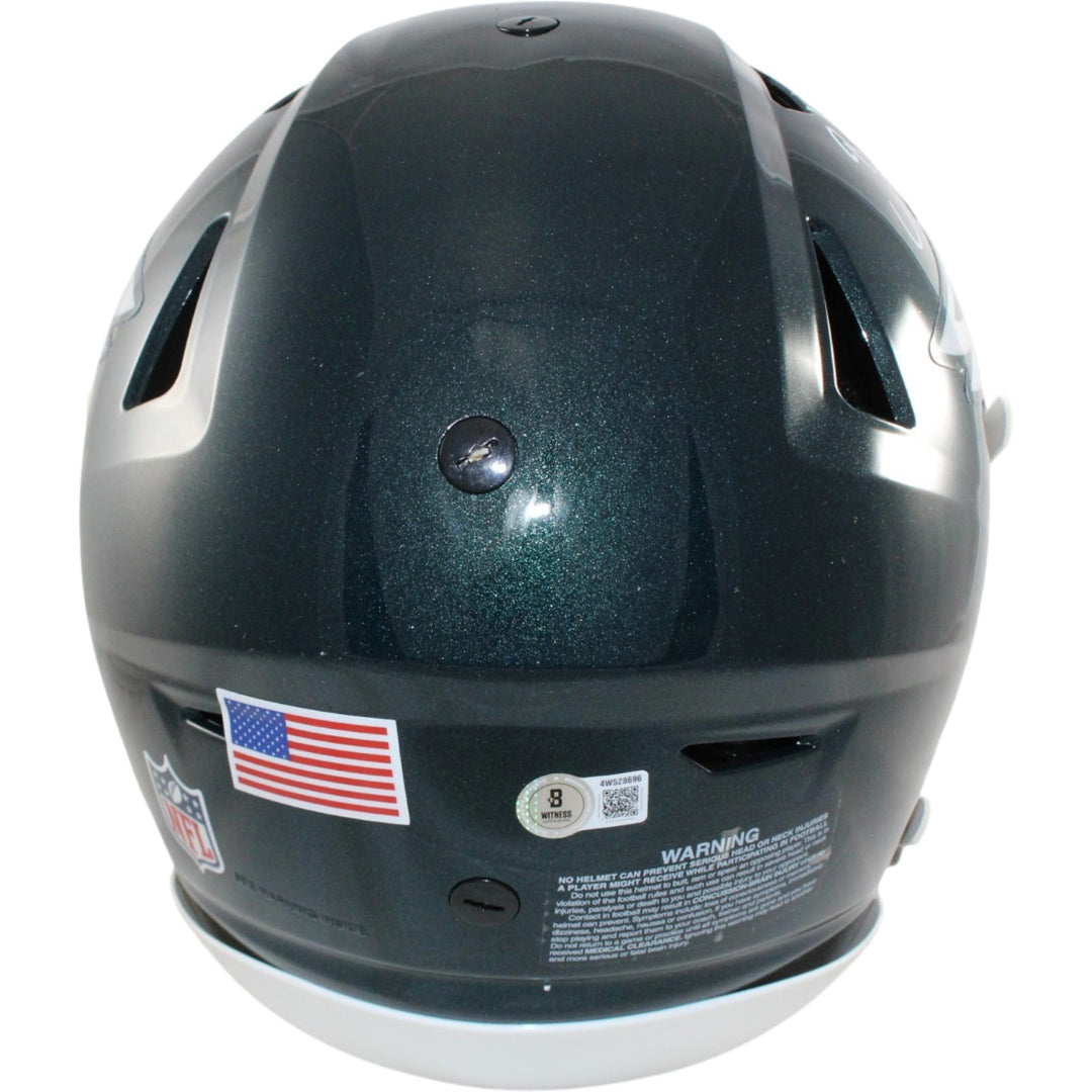Brian Dawkns Signed Philadelphia Eagles Speedflex Helmet Beckett Witness 55779