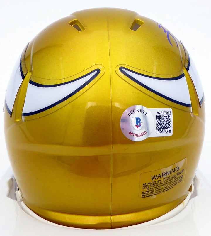 Herschel Walker Signed Vikings Yellow Flash Speed Mini Helmet Beckett #WS27098