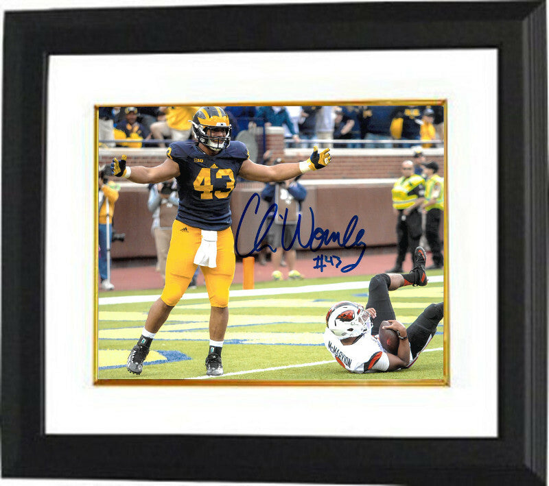 Chris Wormley signed Michigan Wolverines 8x10 Photo Custom Framed #43