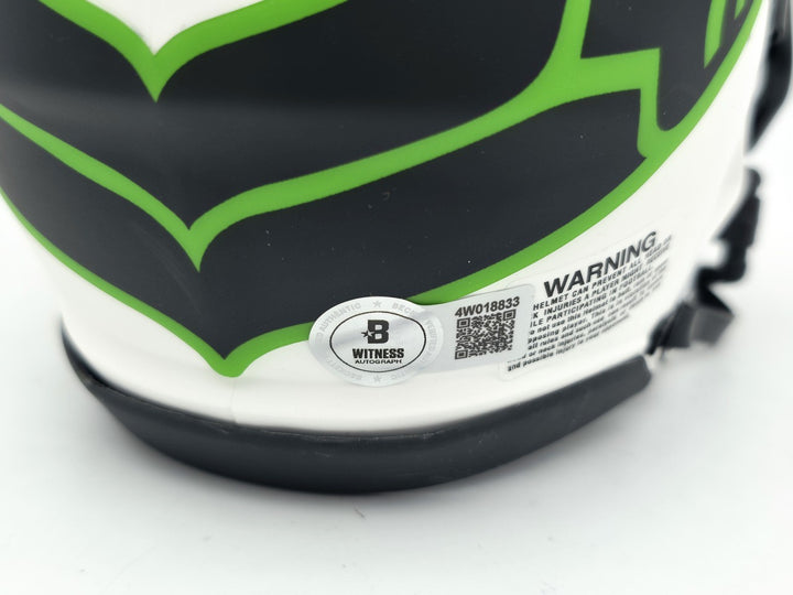 Nick Emmanwori Auto Seahawks Lunar Eclipse White Speed Mini Helmet Beckett Wit