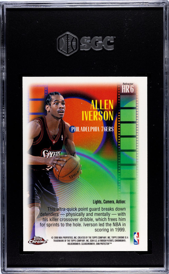 Allen Iverson 1999-00 Topps Chrome Highlight Reels Refractor Card #HR6- SGC Grad