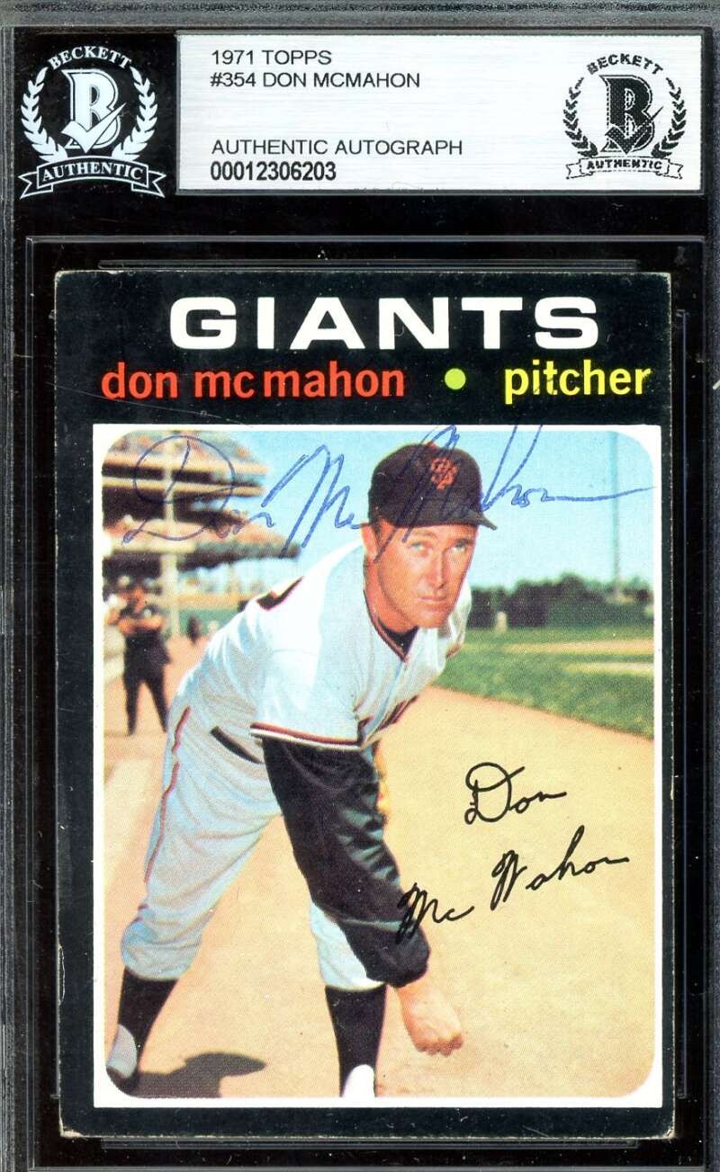 Don McMahon Beckett BAS Signed 1971 Topps Autograph