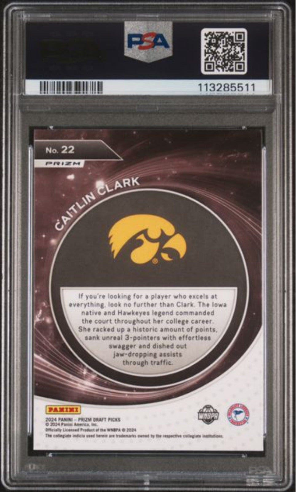 Graded 2024 Panini Prizm DP Caitlin Clark #22 Student Ice Rookie Card PSA 10