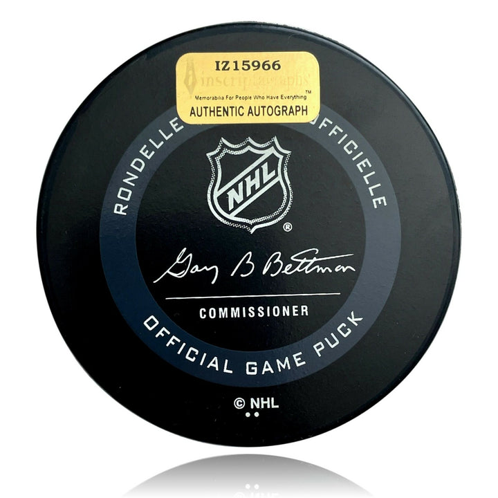 Nic Hague Autographed Vegas Golden Knights Official Puck COA Inscriptagraphs VGK